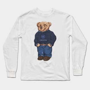 Cosmos Bear (Back of Shirt) Long Sleeve T-Shirt